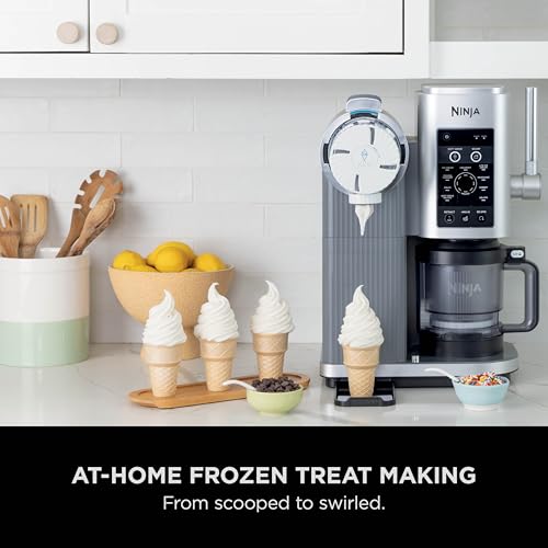 CREAMi Scoop and Swirl Soft Serve and Ice Cream Maker with 2x Tubs, 13 Functions, Makes Ice Cream