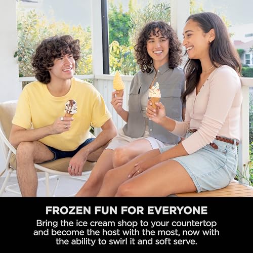 CREAMi Scoop and Swirl Soft Serve and Ice Cream Maker with 2x Tubs, 13 Functions, Makes Ice Cream