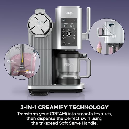 CREAMi Scoop and Swirl Soft Serve and Ice Cream Maker with 2x Tubs, 13 Functions, Makes Ice Cream
