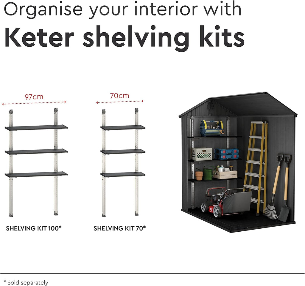 6 × 4 Ft Outdoor Apex Single Door Garden Storage Shed – Grey Wood-Effect