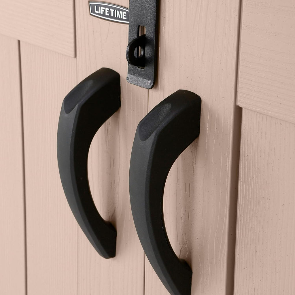 6 × 3.5 Ft Heavy-Duty Horizontal Outdoor Storage Shed – Desert Sand/White