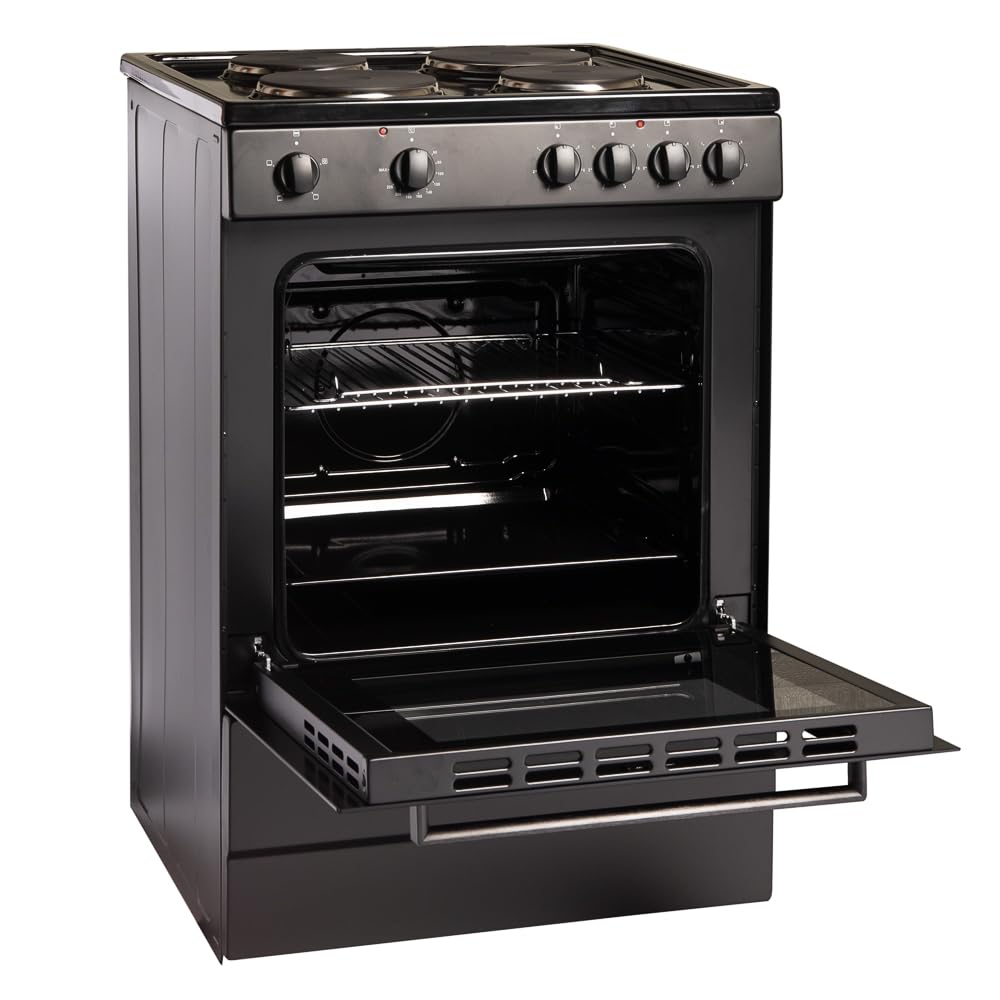 CFSP600BK/1 Freestanding Electric Single Cooker in Black - Solid Plate Top - 68 Litre Capacity - 60cm Wide