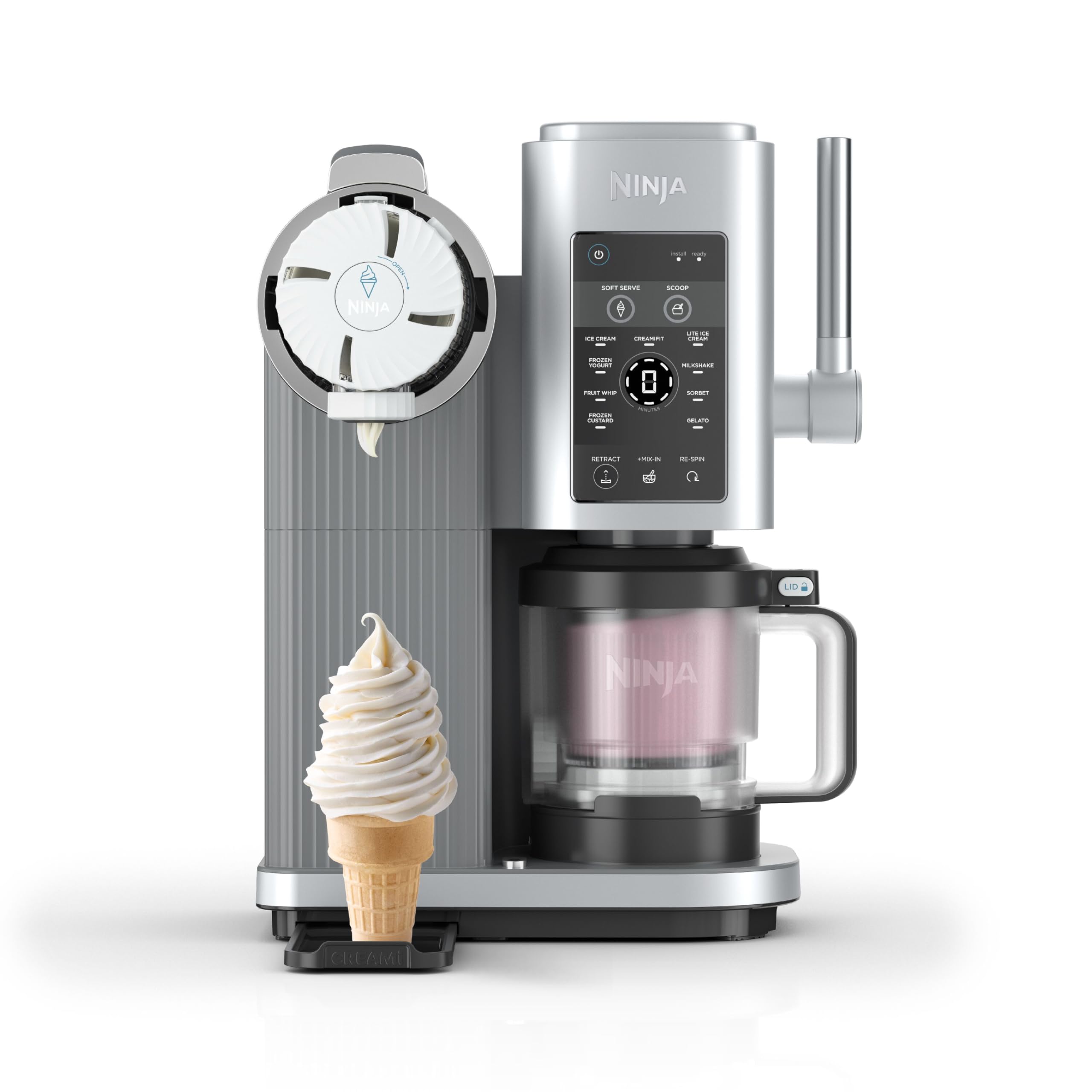 CREAMi Scoop and Swirl Soft Serve and Ice Cream Maker with 2x Tubs, 13 Functions, Makes Ice Cream