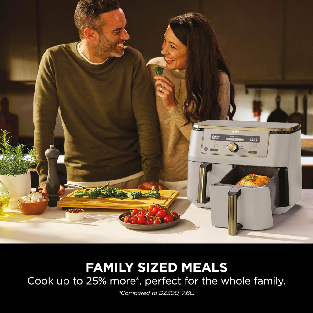 MAX Dual Zone Digital Air Fryer, 2 Drawers, 9.5L, 6-in-1, Uses No Oil, Air Fry, Max Crisp, Roast, Bake, Reheat, Dehydrate