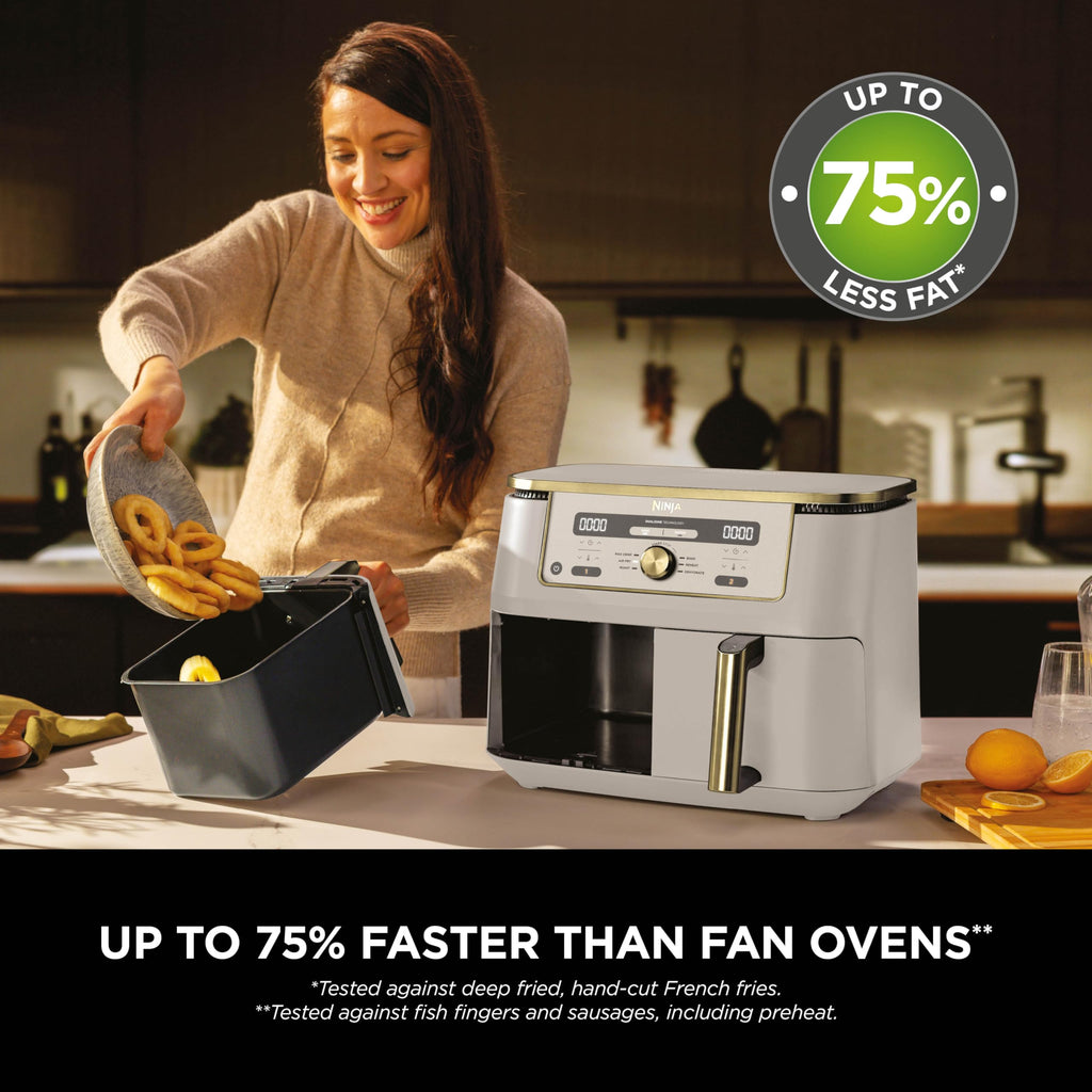MAX Dual Zone Digital Air Fryer, 2 Drawers, 9.5L, 6-in-1, Uses No Oil, Air Fry, Max Crisp, Roast, Bake, Reheat, Dehydrate
