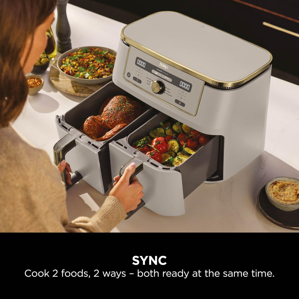 MAX Dual Zone Digital Air Fryer, 2 Drawers, 9.5L, 6-in-1, Uses No Oil, Air Fry, Max Crisp, Roast, Bake, Reheat, Dehydrate