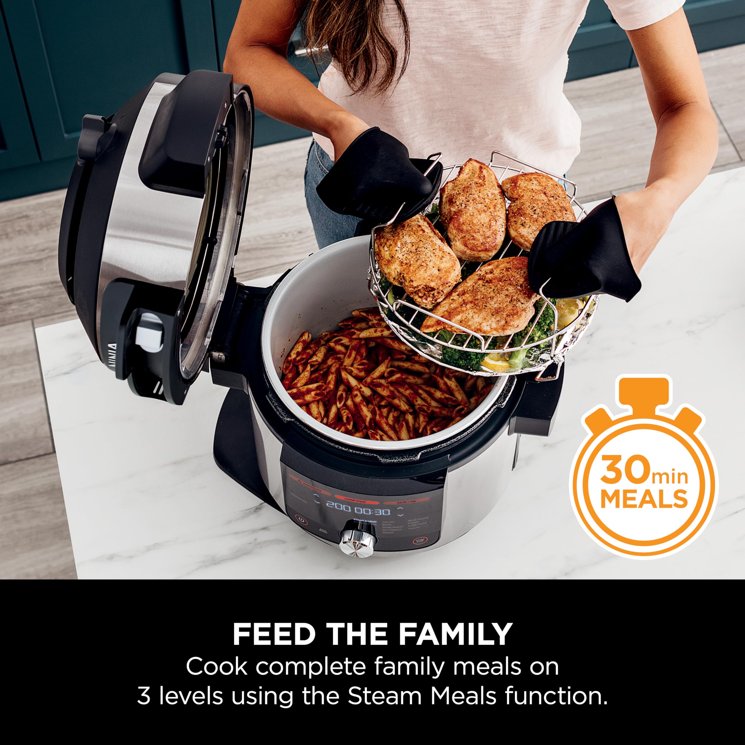 Foodi MAX 15-in-1 SmartLid Multi-Cooker 7.5L with Digital Probe, Electric Pressure Cooker & Air Fryer, Slow Cook