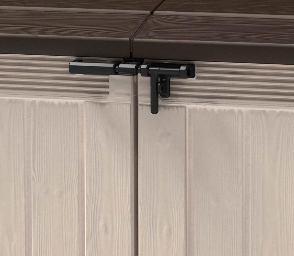 2000L Outdoor Garden Storage Shed – Beige & Brown