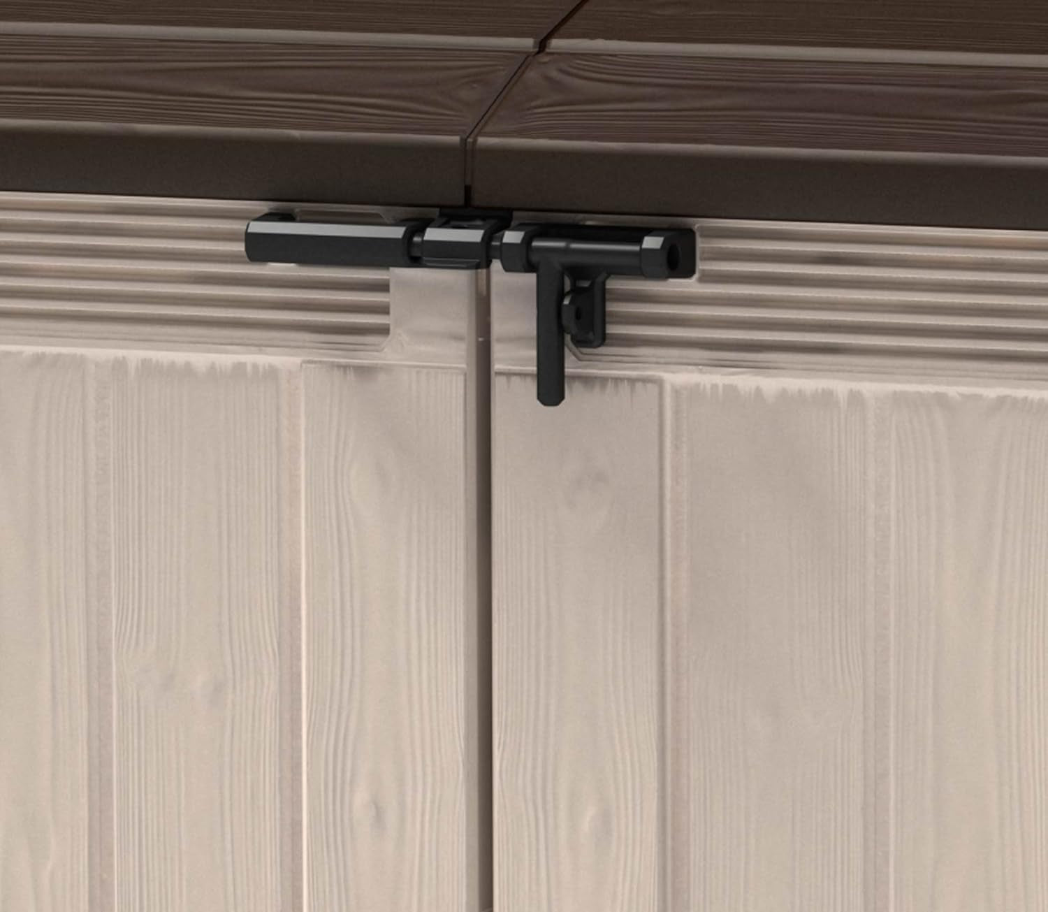 2000L Outdoor Garden Storage Shed – Beige & Brown