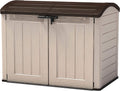 2000L Outdoor Garden Storage Shed – Beige & Brown