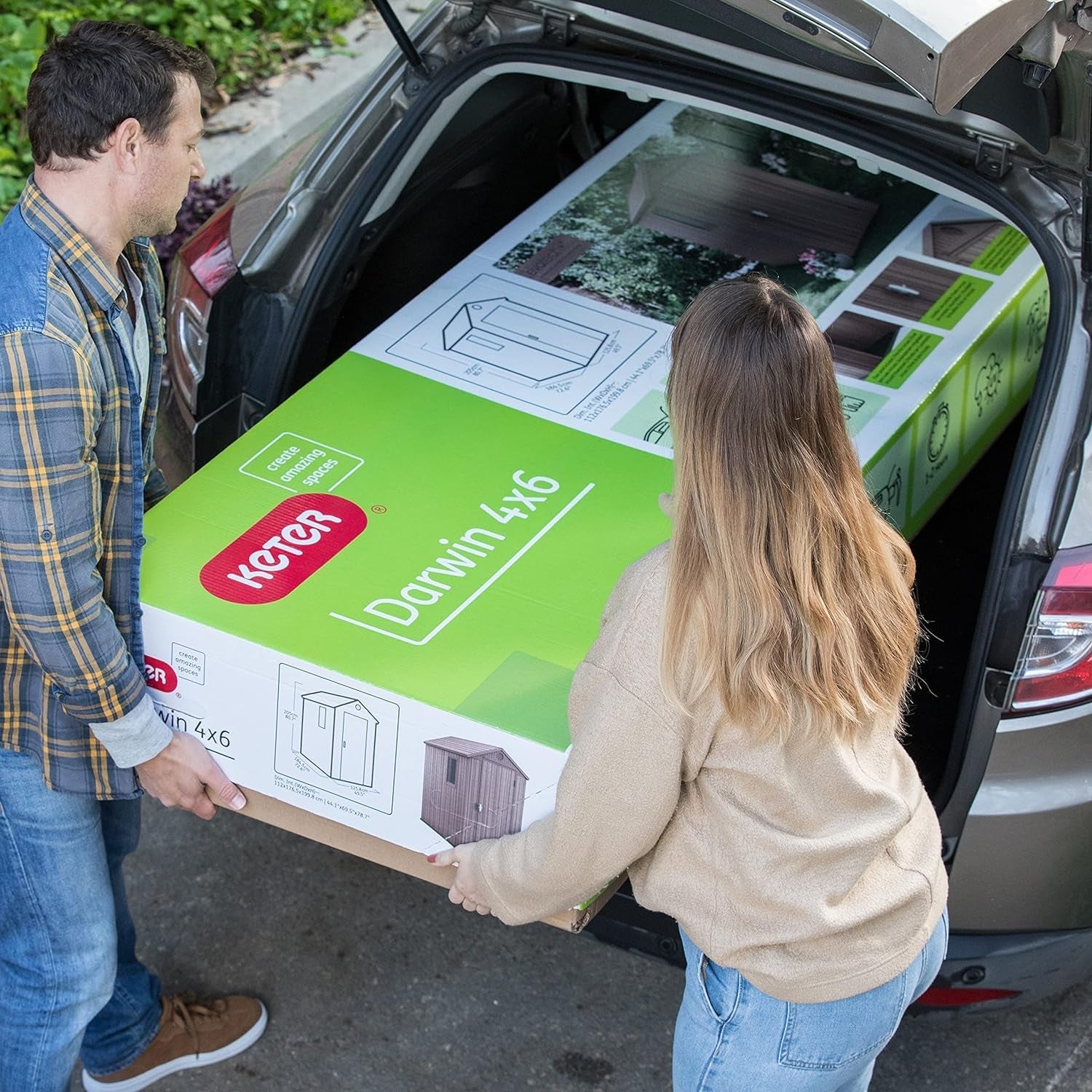 6 × 4 Ft Outdoor Apex Single Door Garden Storage Shed – Grey Wood-Effect