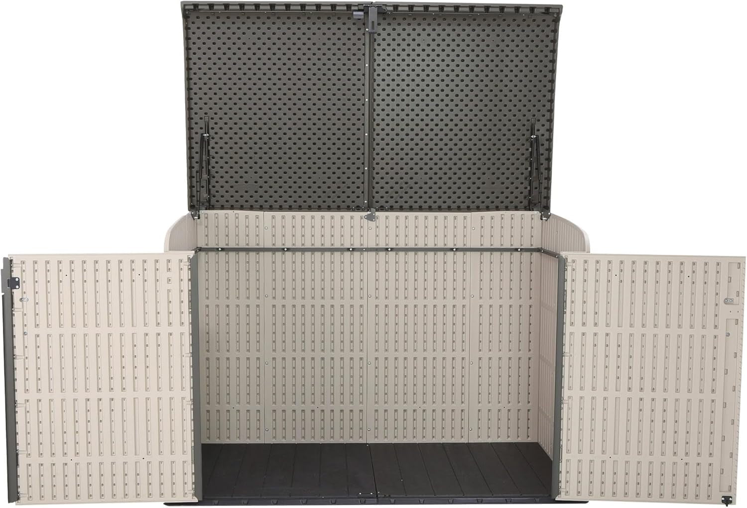 6 × 3.5 Ft Heavy-Duty Horizontal Outdoor Storage Shed – Desert Sand/White