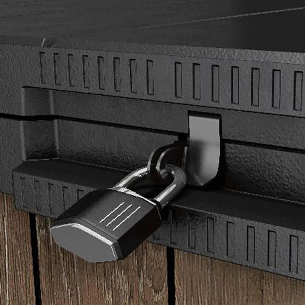 1150L Outdoor Storage Box – Ashwood Brown Wood-Effect Resin