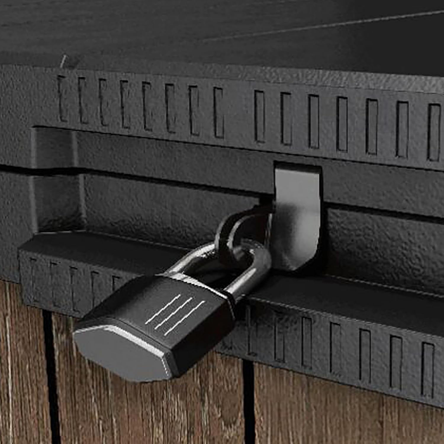 1150L Outdoor Storage Box – Ashwood Brown Wood-Effect Resin